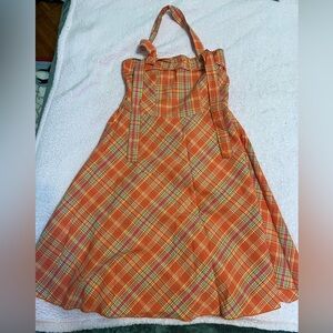 Guess XL(16) Orange Plaid Girls Dress